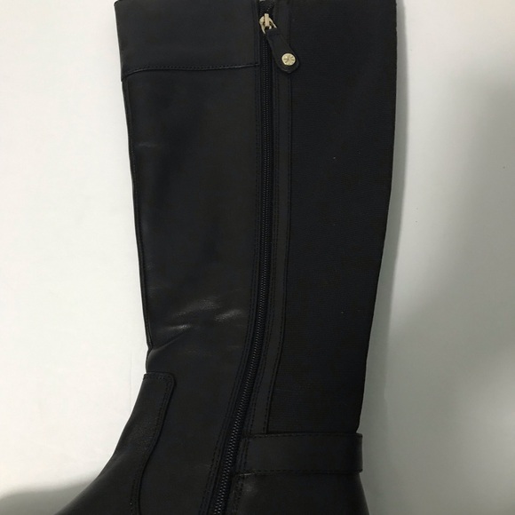 Isaac Mizrahi Live Black Leather Boots style Toby in 7.5 wide and wide calf. - Picture 7 of 13
